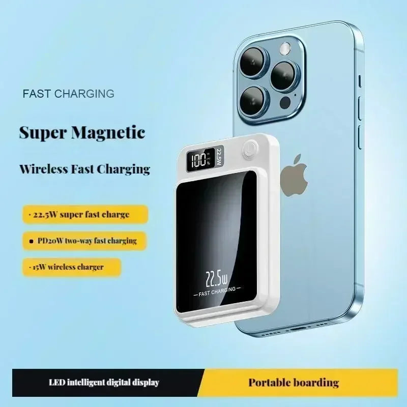 2024 New magnetic power bank 50000mAh large capacity wireless fast charging suitable for iPhone12 13 14 15 Huawei Xiaomi Samsung